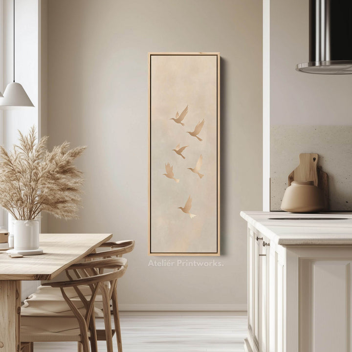 Beige & Gold Neutral Framed Canvas Wall Art For Living Room - Atelier Printworks