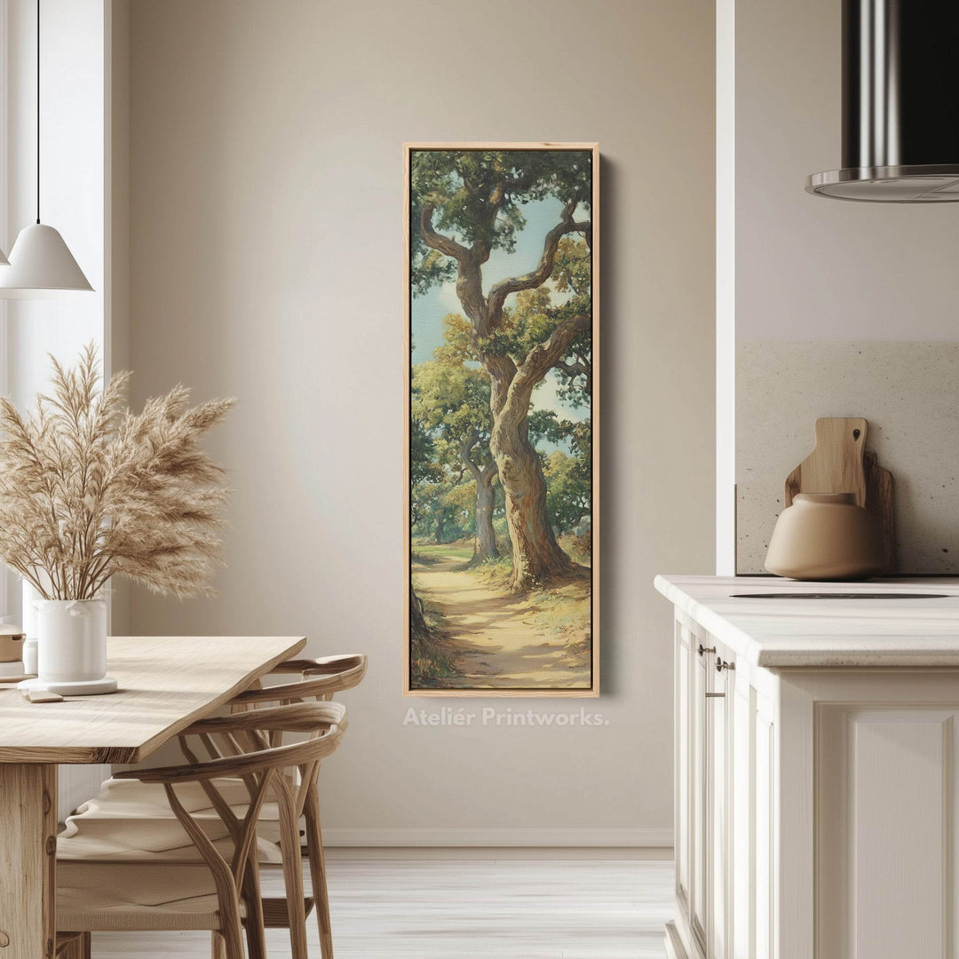 English Woodland Framed Narrow Canvas Wall Art For Living Room - Atelier Printworks