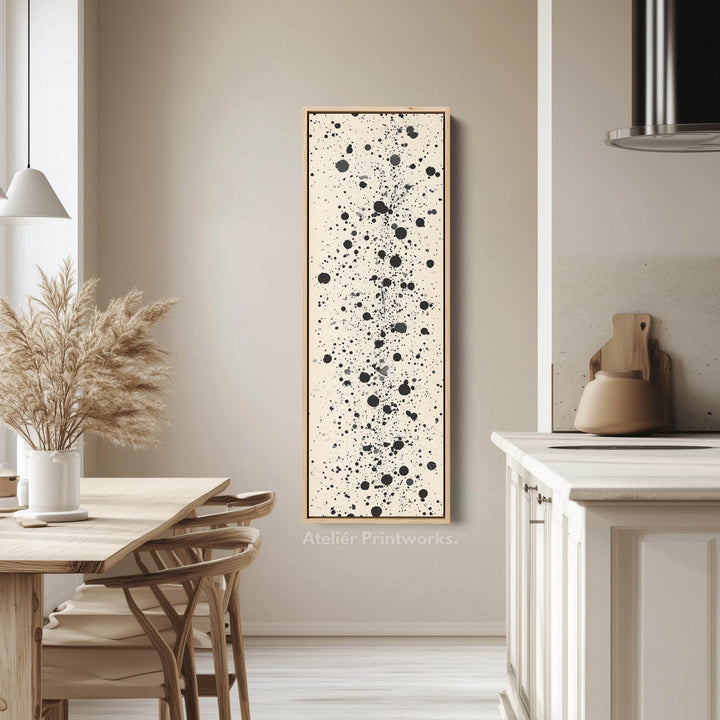 Abstract Dots Tall Vertical Large Framed Canvas - Atelier Printworks