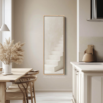 Minimalist Steps Long Tall Vertical Framed Canvas Wall Art - Atelier Printworks
