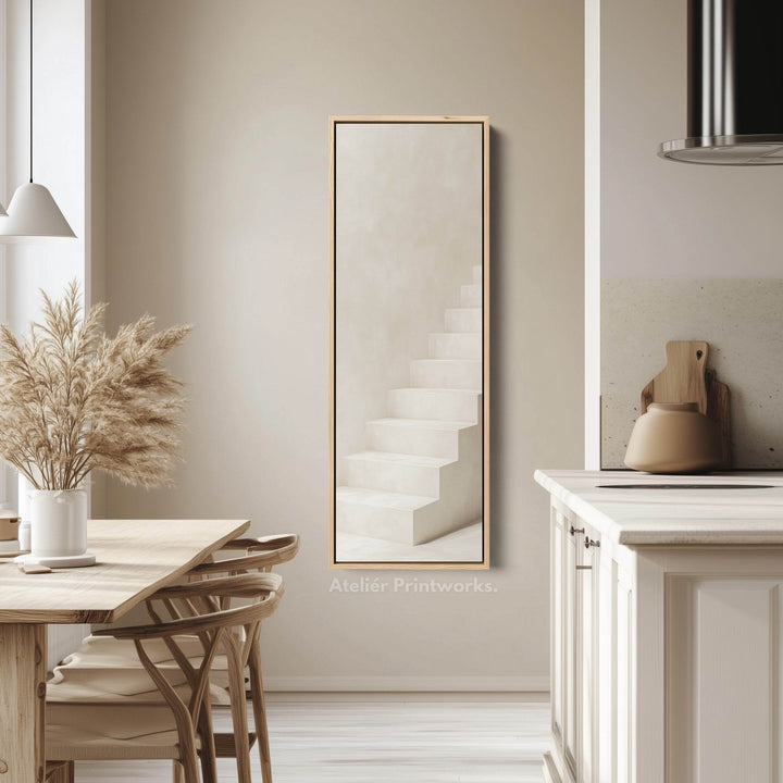 Minimalist Steps Long Tall Vertical Framed Canvas Wall Art - Atelier Printworks