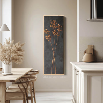 Vintage Wildflower Kitchen Tall Skinny Vertical Framed Canvas Decor - Atelier Printworks
