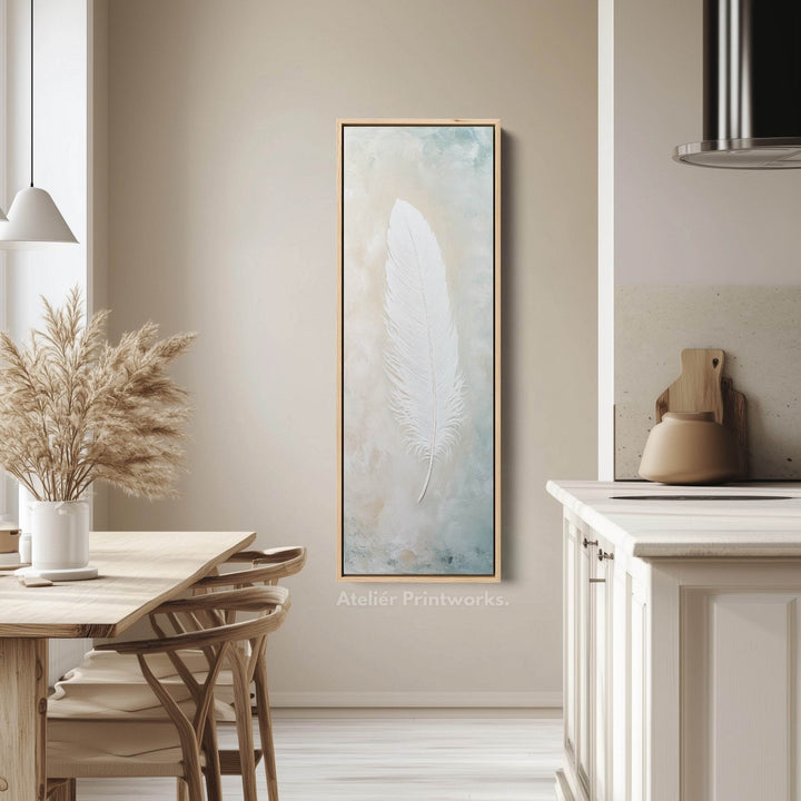 Hall Way Feather Large Vertical Long Skinny Wall Art - Atelier Printworks
