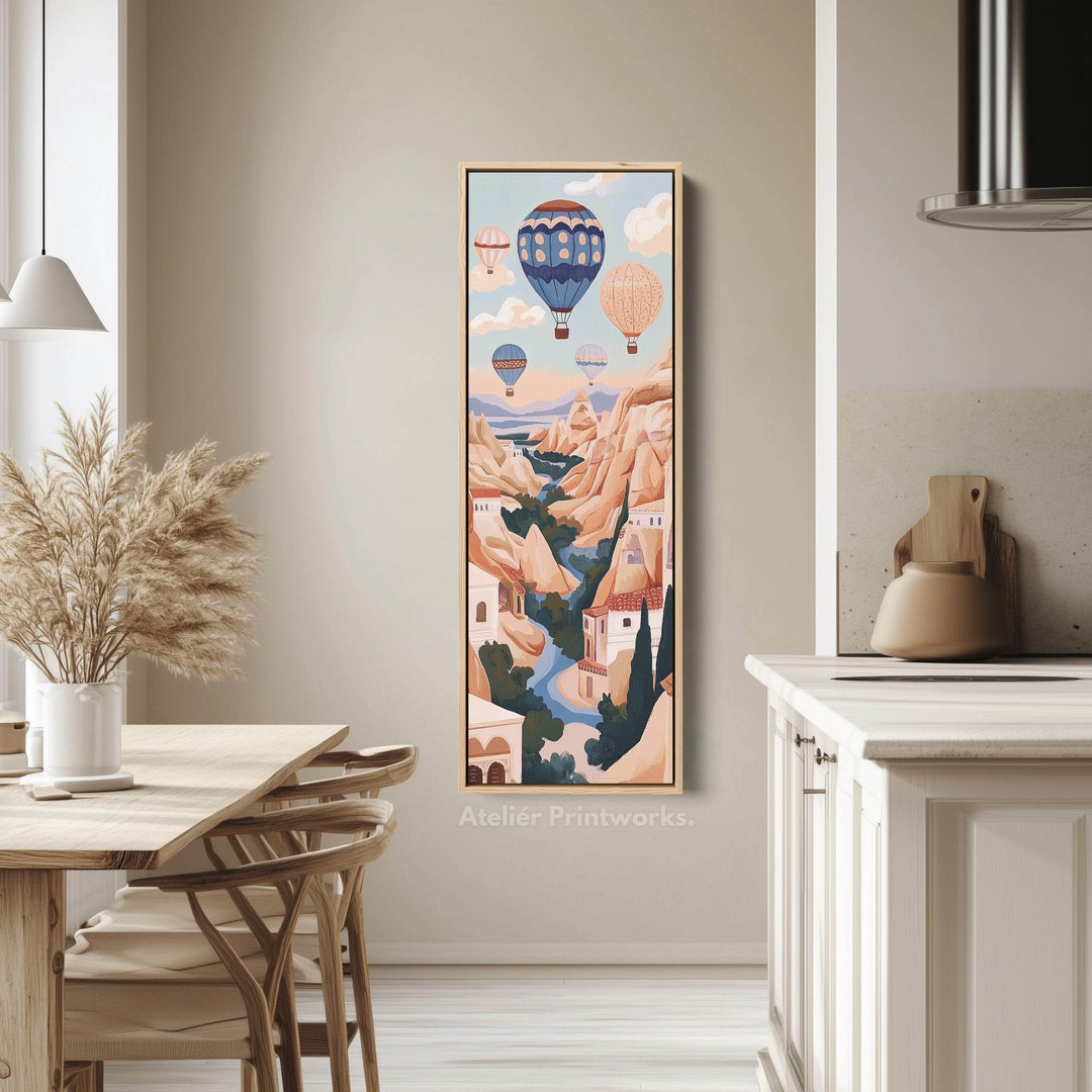 Cappadocia Balloons Vertical Framed Canvas Wall Decor - Atelier Printworks