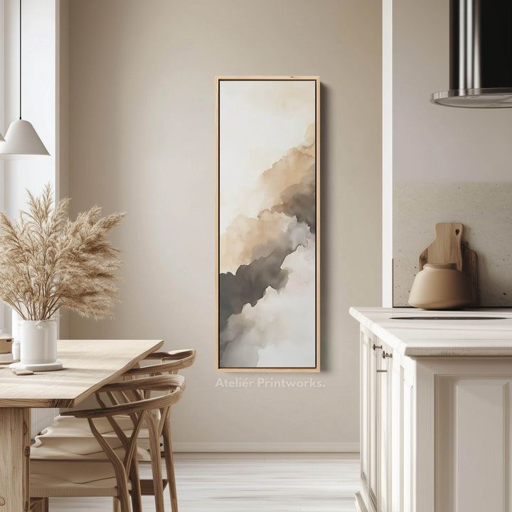 Abstract Brown Cloud Vertical Long Wall Decor - Atelier Printworks
