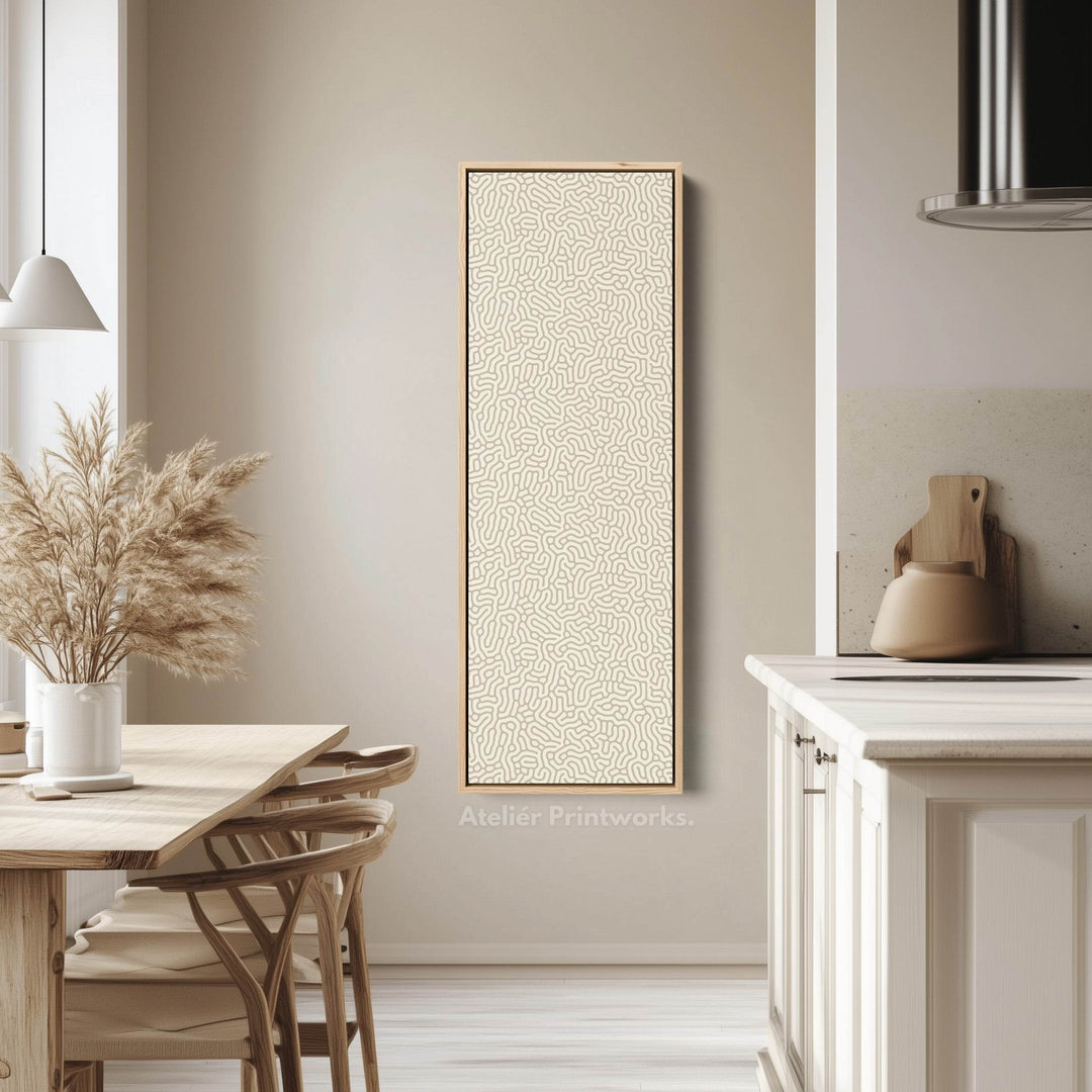 Minimalist Beige Abstract Pattern Vertical Wall Decor - Atelier Printworks