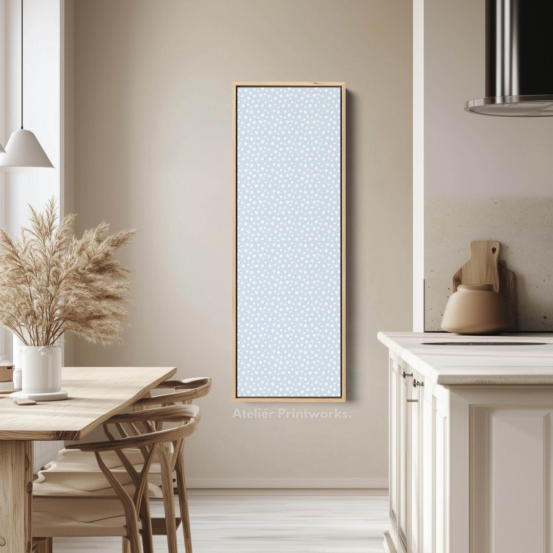 Vertical Long Wall Art Blue Polka Dot Wall Art - Atelier Printworks