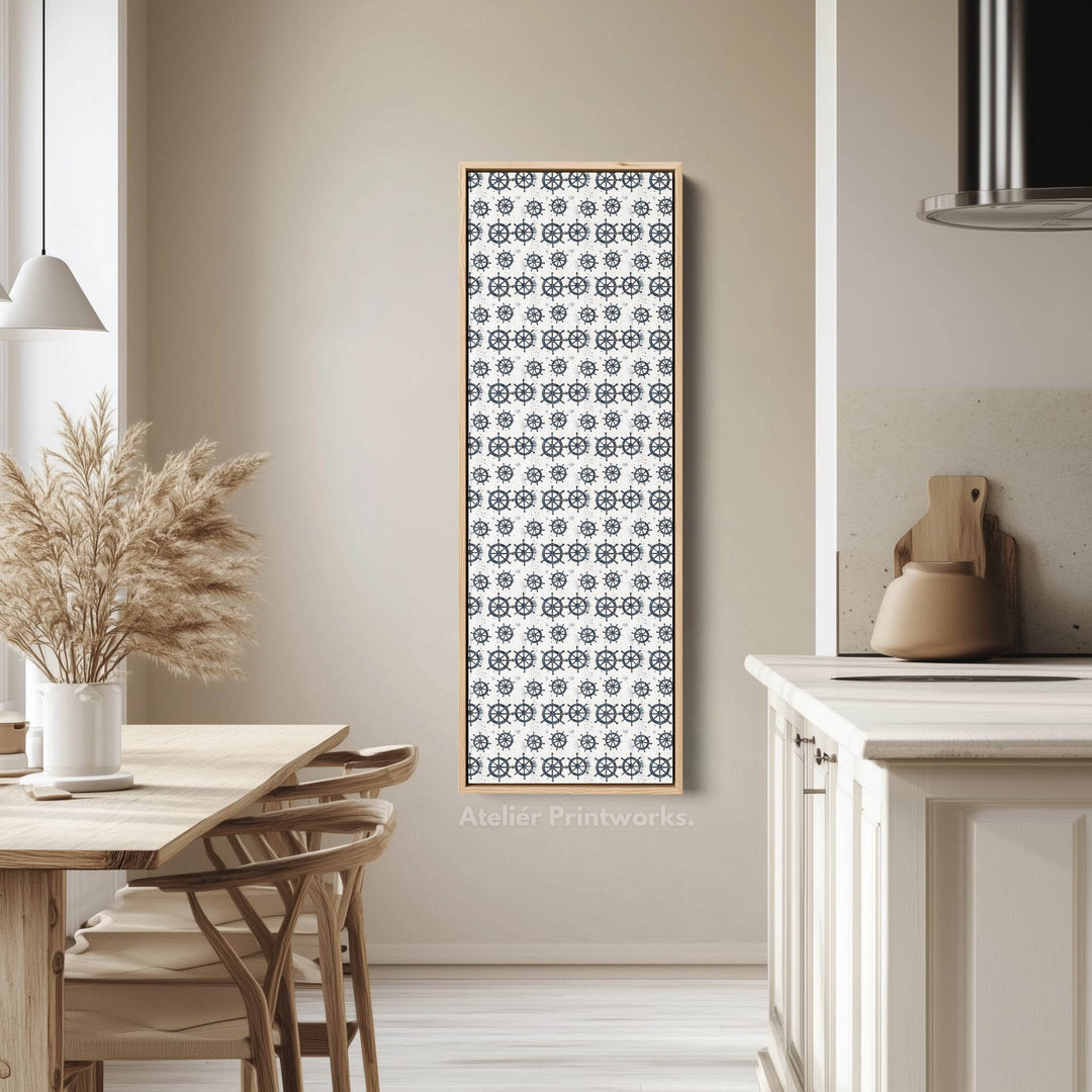 Vertical Long Wall Art Ships Wheel Wall Art - Atelier Printworks