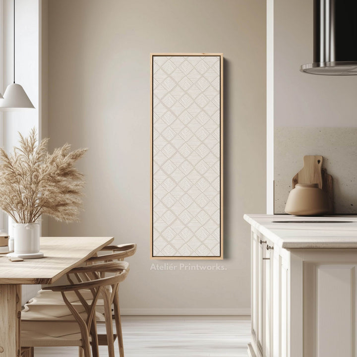Vertical Wall Art Beige Geometric Pattern - Atelier Printworks