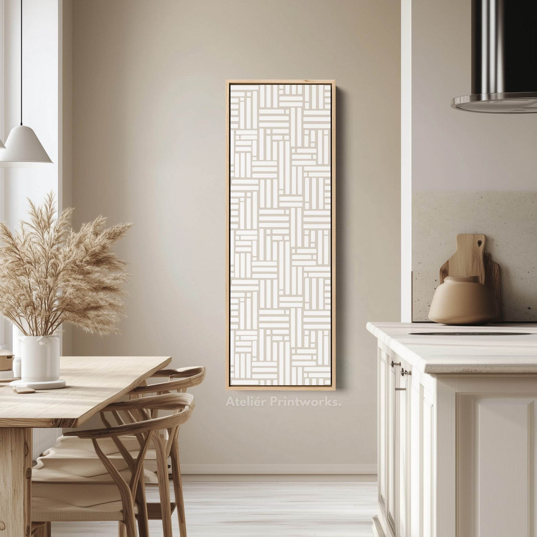 Beige & White Vertical Narrow Wall Art - Atelier Printworks
