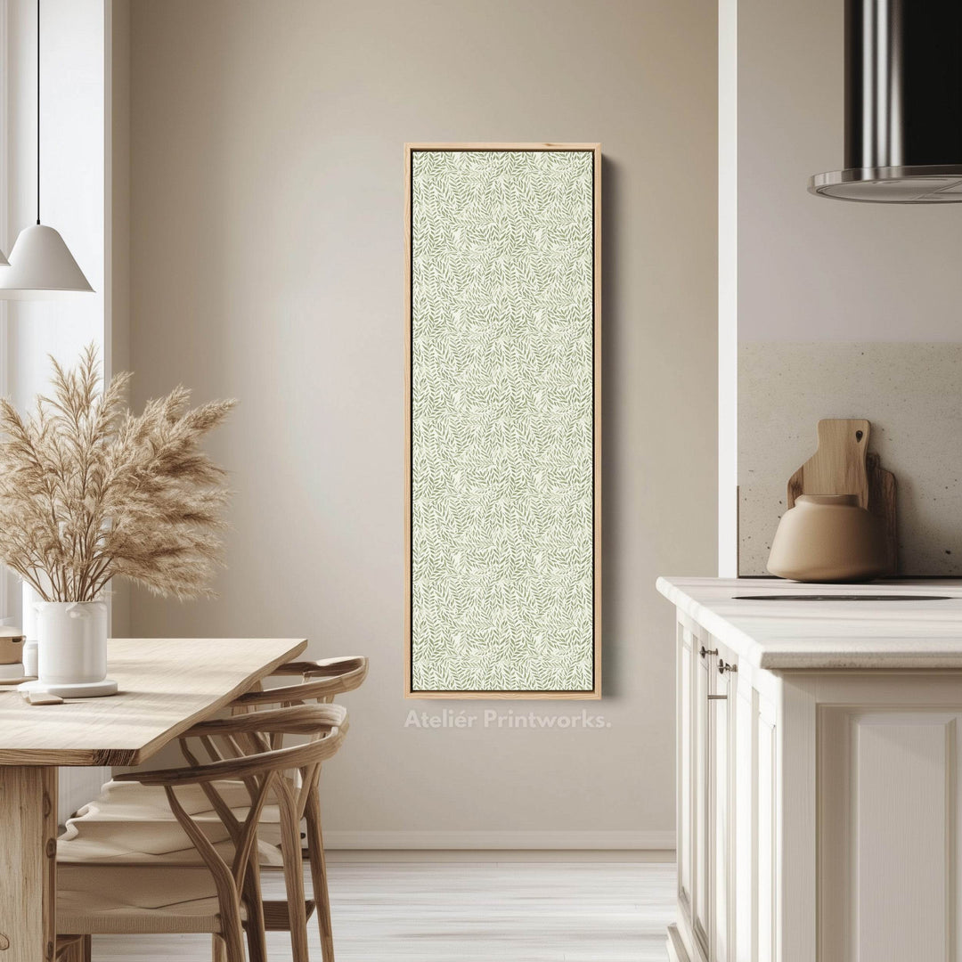 Long Vertical Wall Art Green Botanical Large Framed Canvas - Atelier Printworks
