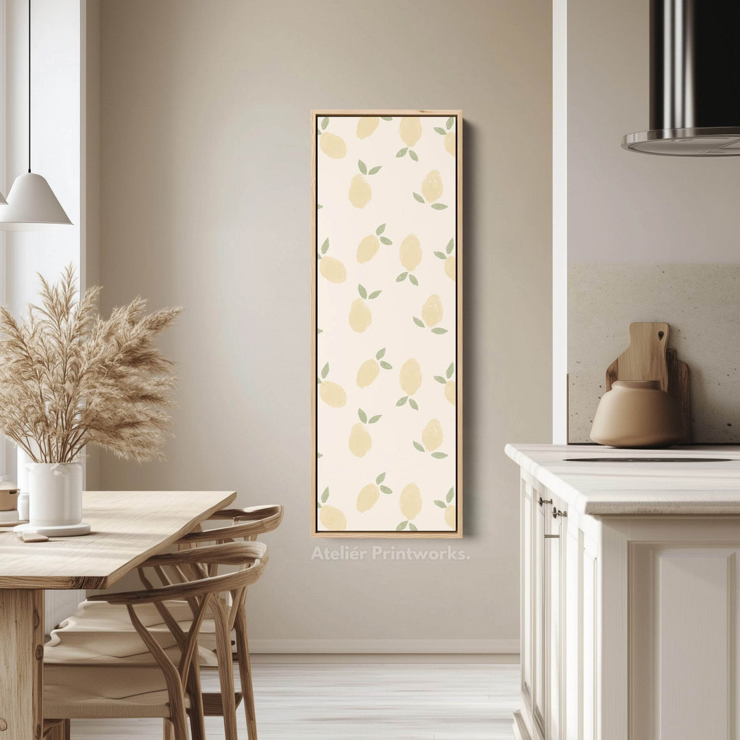 Long Narrow Kitchen Lemon Wall Art Vertical - Atelier Printworks