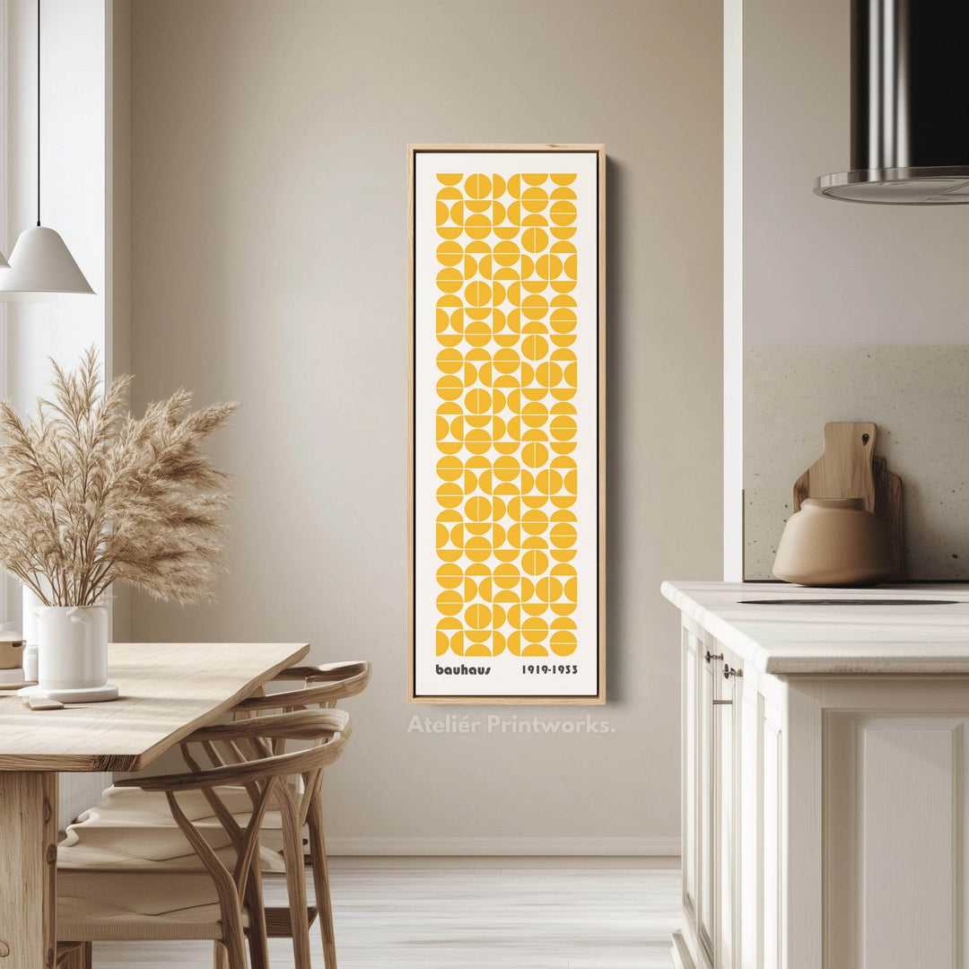 Yellow Bauhaus Vertical Retro Wall Decor - Atelier Printworks
