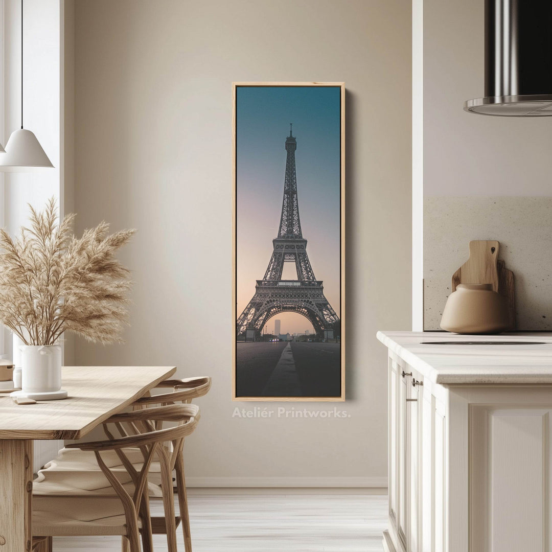 Paris Eiffel Tower Large Framed Canvas Vertical Wall Art - Atelier Printworks
