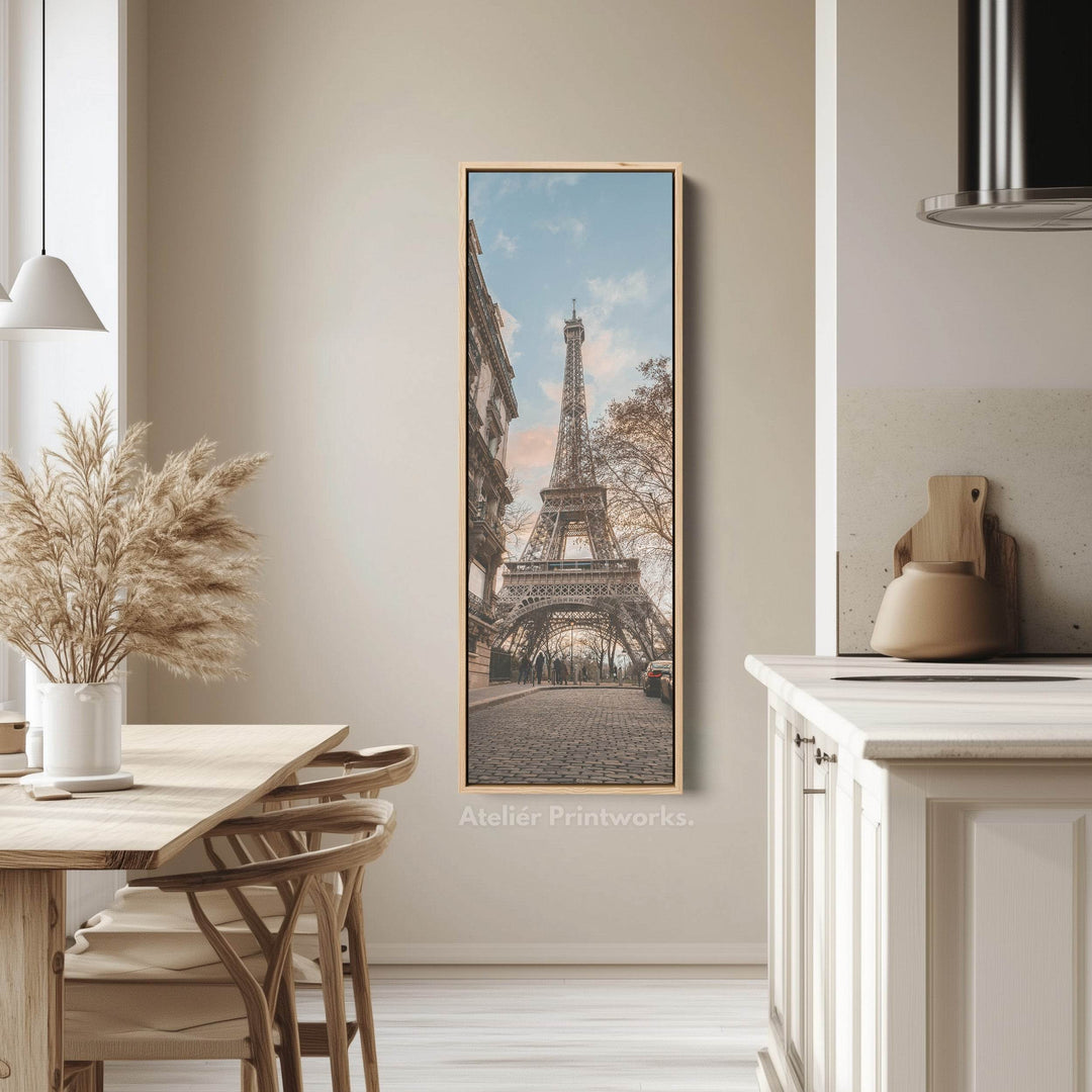 Large Framed Canvas Vertical Wall Art Eiffel Tower - Atelier Printworks