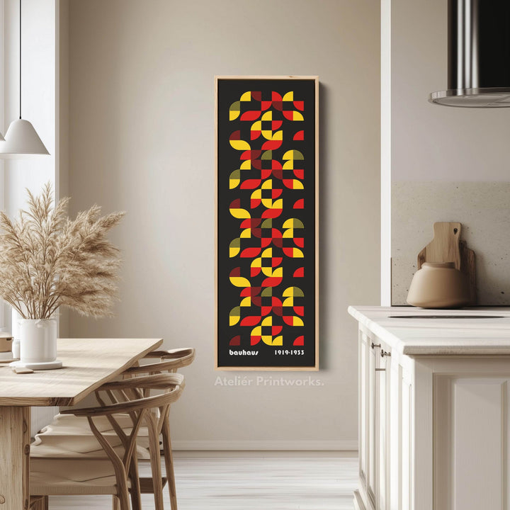 Black Long Vertical Mid Century Bauhaus Wall Art - Atelier Printworks