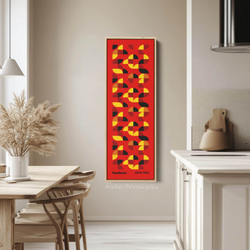 Red Vertical Wall Art Bauhaus Mid Century - Atelier Printworks