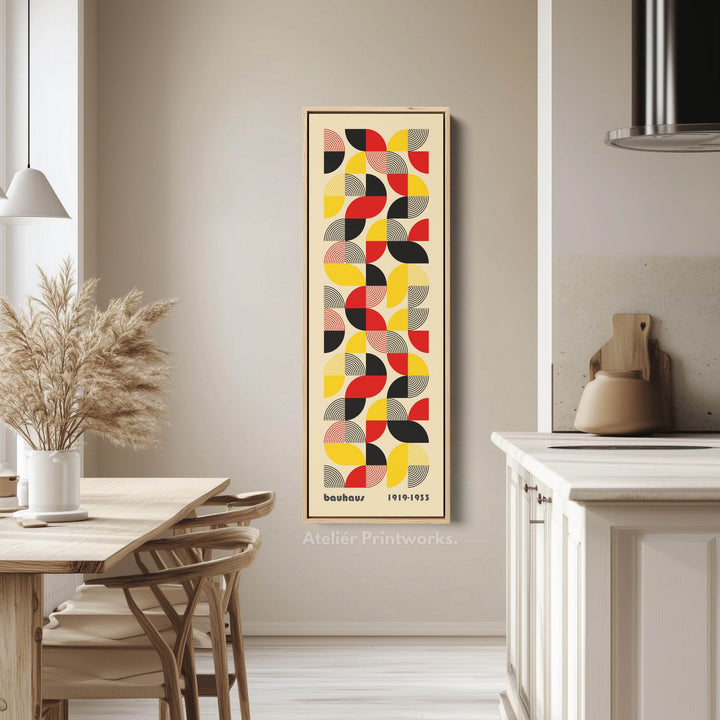 Large Framed Canvas Beige Bauhaus Wall Art - Atelier Printworks