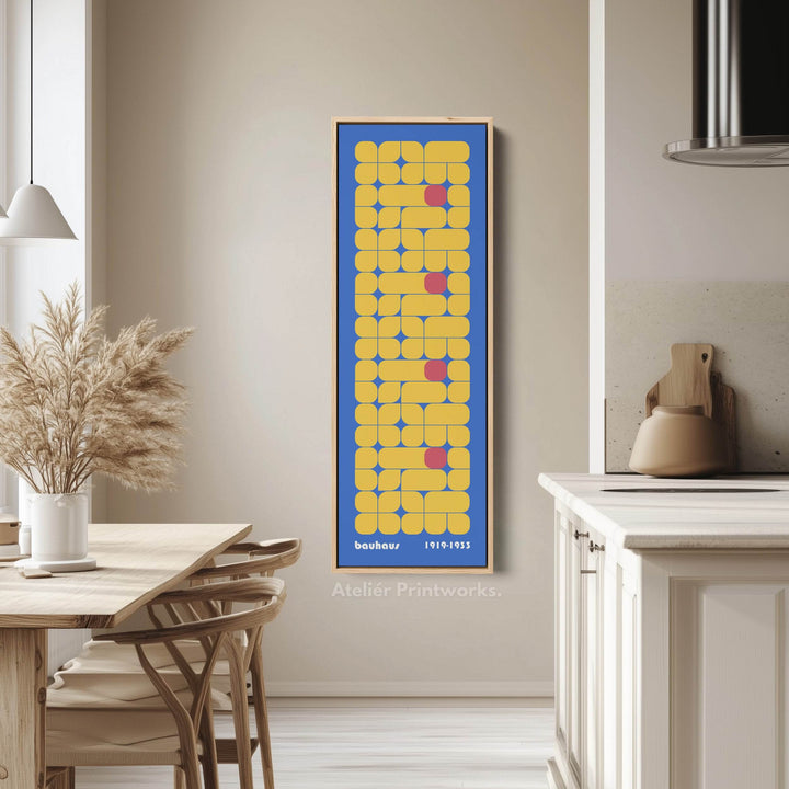 Tall Framed Canvas Long Bauhaus Geometric - Atelier Printworks