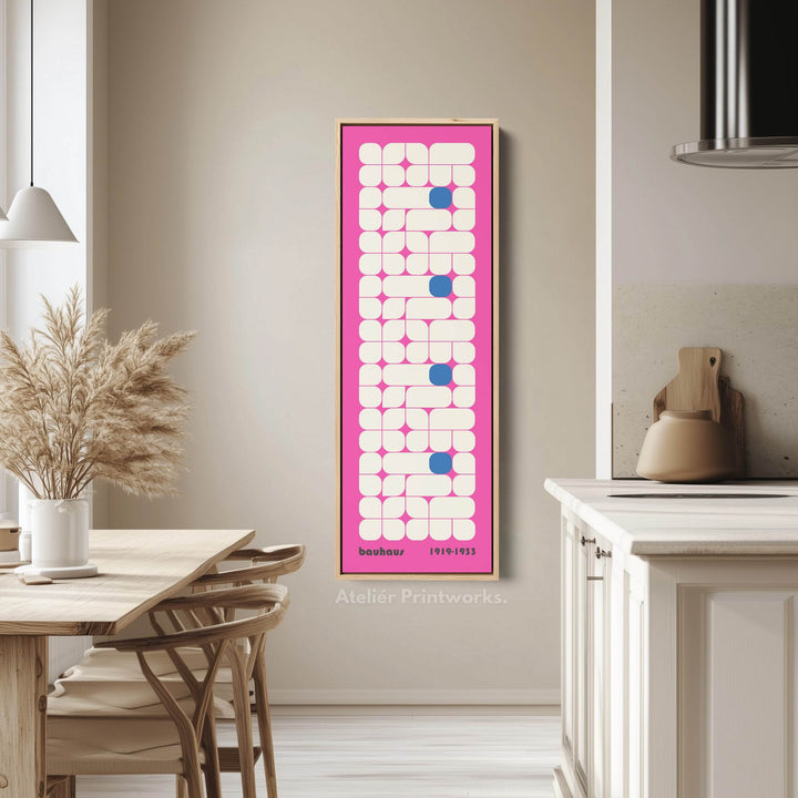 Vertical Pink Wall Decor Bauhaus Mid Century - Atelier Printworks