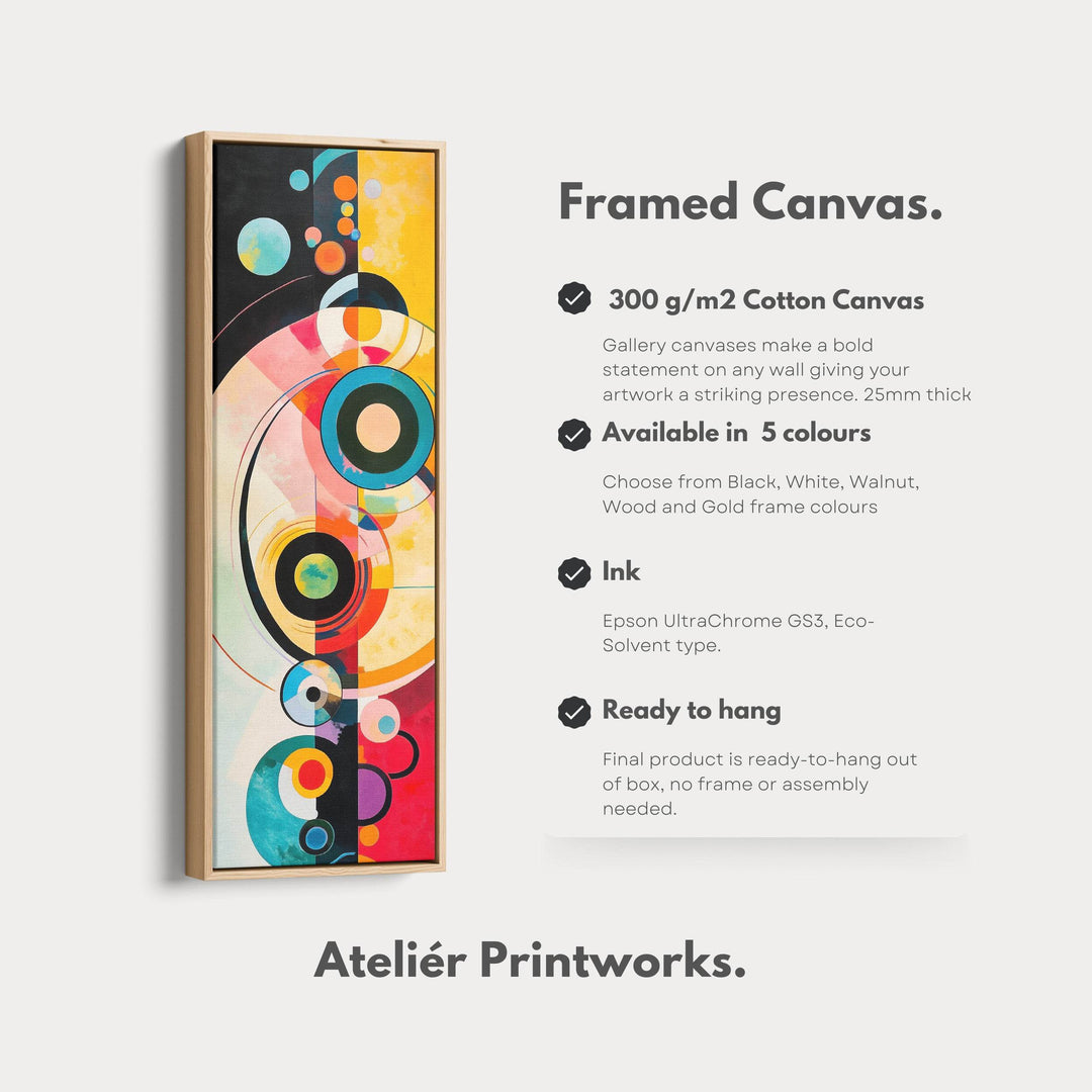 Long Narrow Colourful Abstract Circles Wall Art - Atelier Printworks