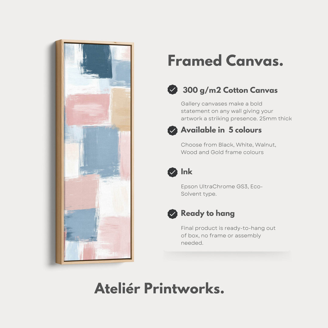Tall Vertical Pastel Color Block Abstract Long Narrow Wall Art - Atelier Printworks