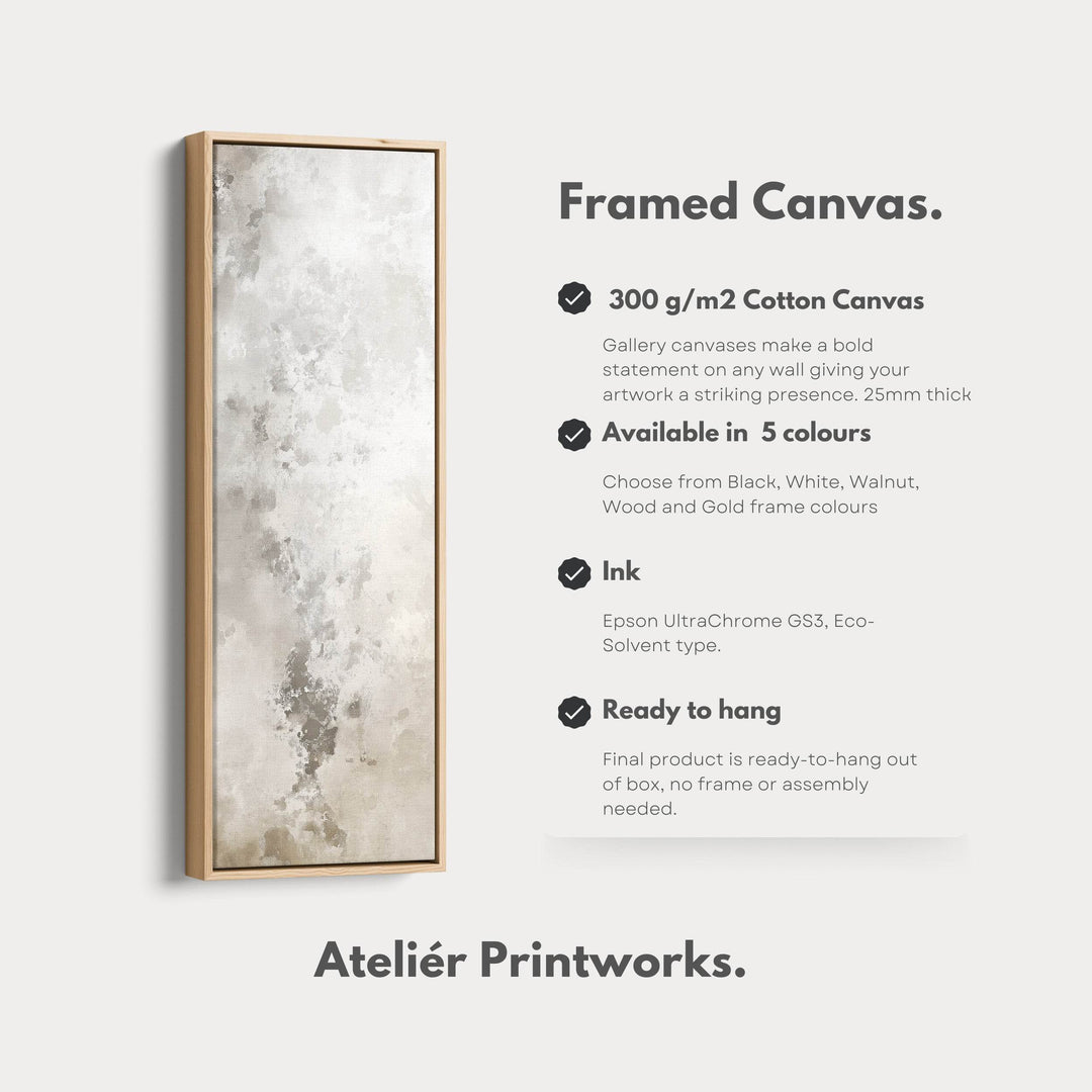 Large Long Narrow Canvas Wall Art - Beige & Grey - Atelier Printworks