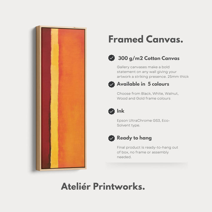 Orange Abstract Long Vertical Large Canvas Wall Decor - Atelier Printworks