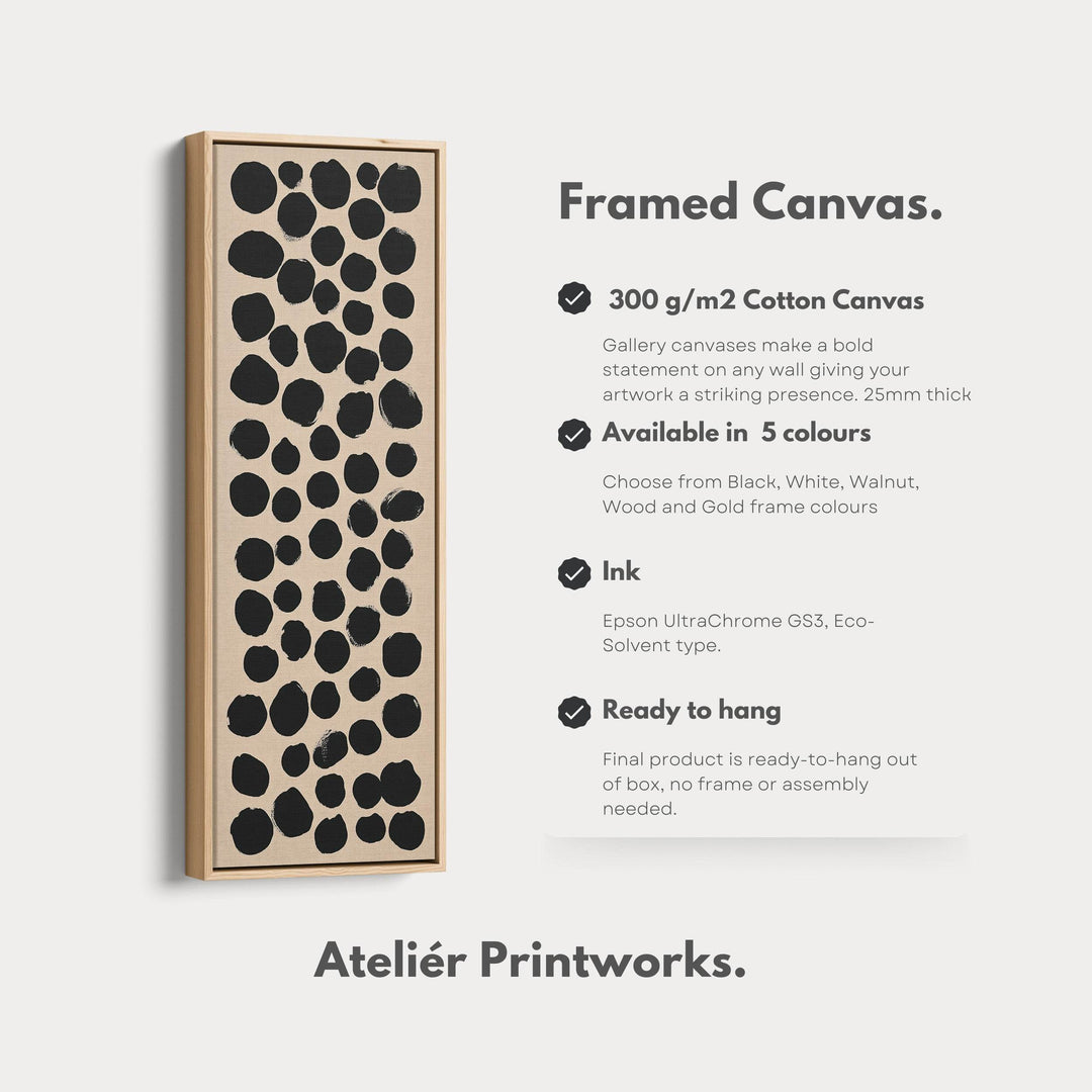 Minimalist Black Dots Large Canvas Wall Art Vertical Wall Decor - Atelier Printworks