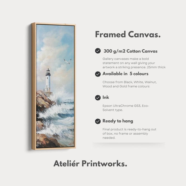 Long Vertical Wall Art - Lighthouse Big Large Picture Decor - Atelier Printworks
