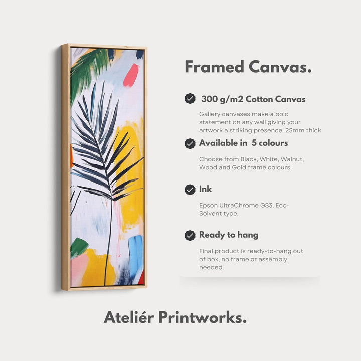 Abstract Leaf Vertical Wall Art - Tall Long Narrow Vertical Wall Decor - Atelier Printworks