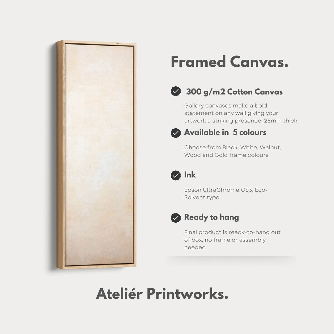 Beige Abstract Vertical Wall Art - Tall Long Narrow Vertical Wall Decor - Atelier Printworks