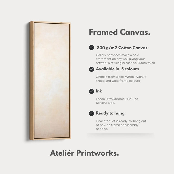 Beige Abstract Vertical Wall Art - Tall Long Narrow Vertical Wall Decor - Atelier Printworks