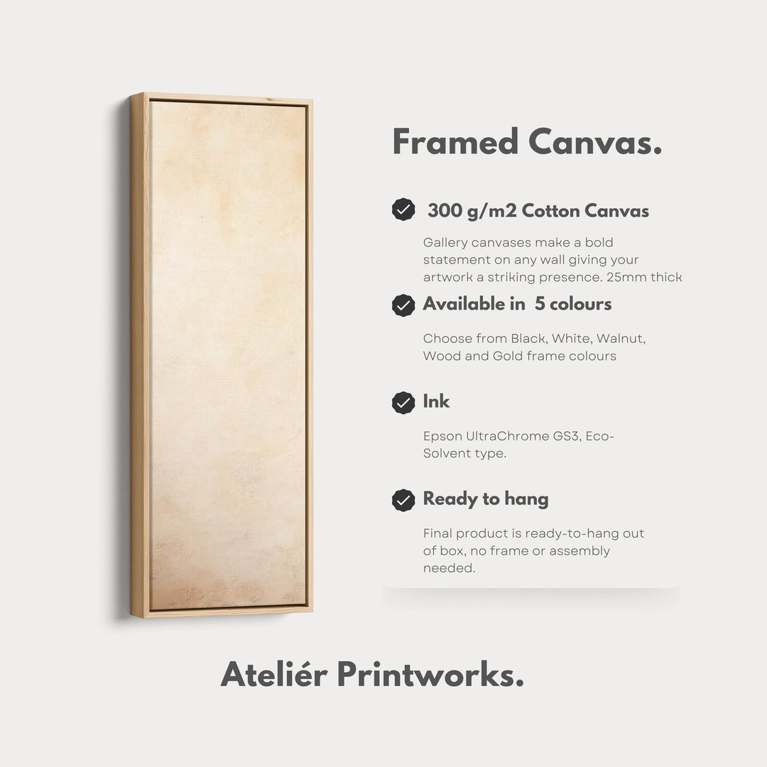 Vertical Wall Art Abstract Beige - Tall Long Narrow Vertical Wall Decor - Atelier Printworks