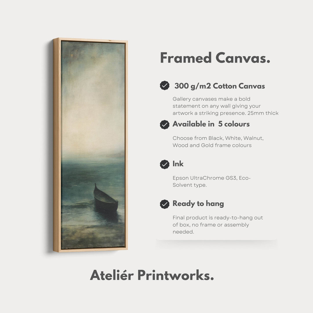 Vintage Ocean Framed Vertical Long Canvas Wall Art Prints for bedroom - Atelier Printworks