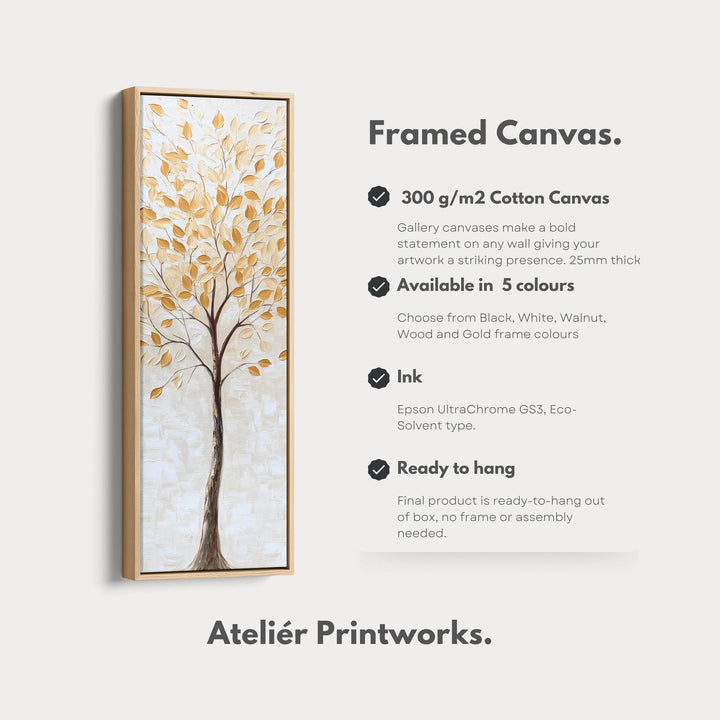 Abstract Tree Living Room Decor Vertical Wall Art - Tall Long Narrow Vertical - Atelier Printworks