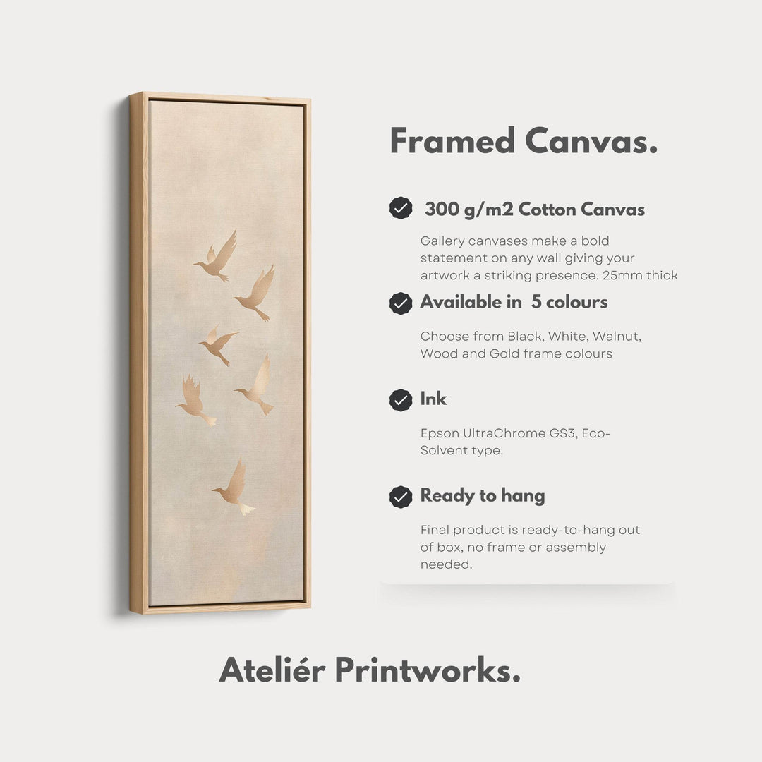 Beige & Gold Neutral Framed Canvas Wall Art For Living Room - Atelier Printworks