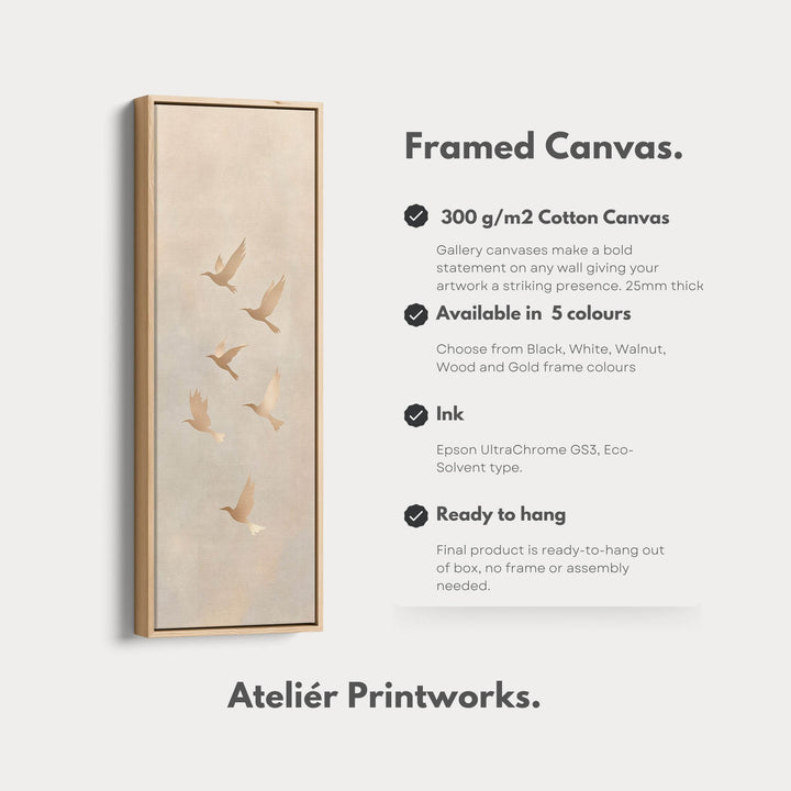 Beige & Gold Neutral Framed Canvas Wall Art For Living Room - Atelier Printworks