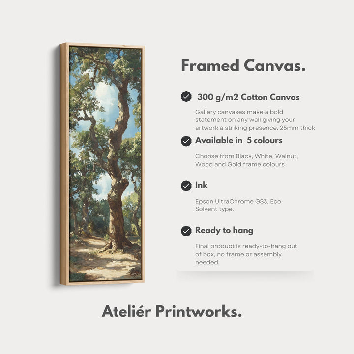 Ancient Oak Framed Canvas Wall Art For Living Room - Atelier Printworks