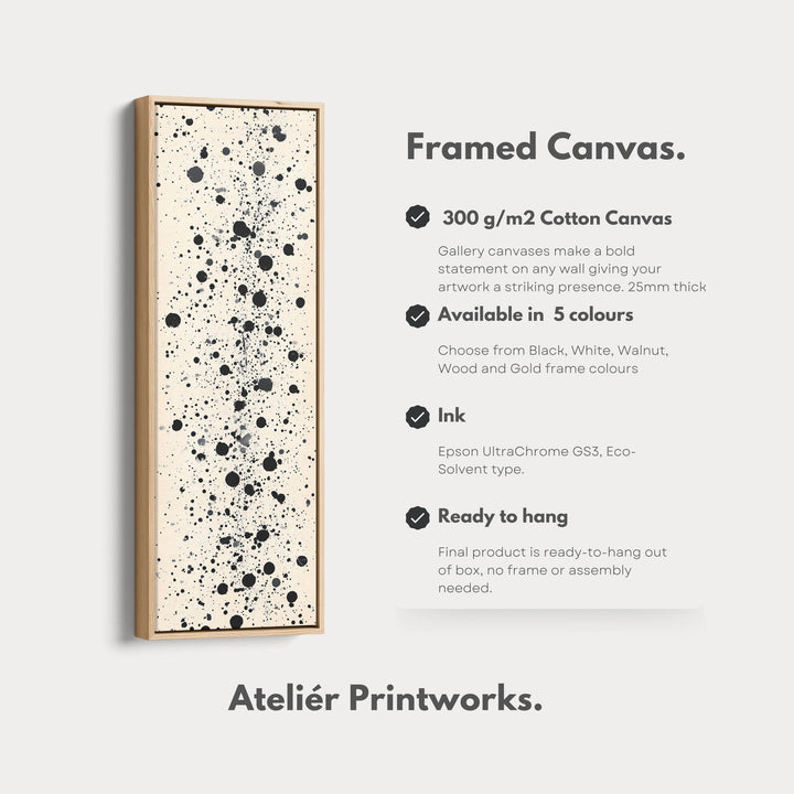 Abstract Dots Tall Vertical Large Framed Canvas - Atelier Printworks