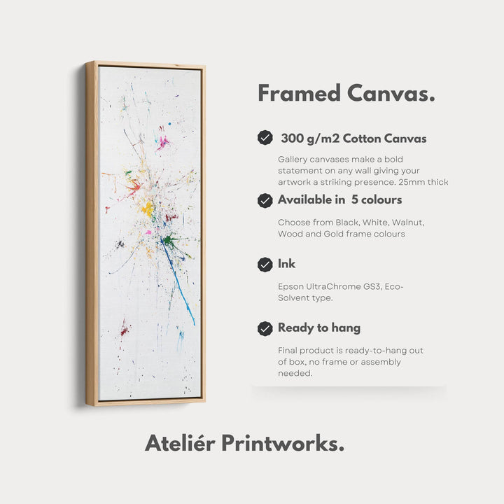Hall Way Abstract Paint Splash Large Vertical Long Skinny Wall Art - Atelier Printworks