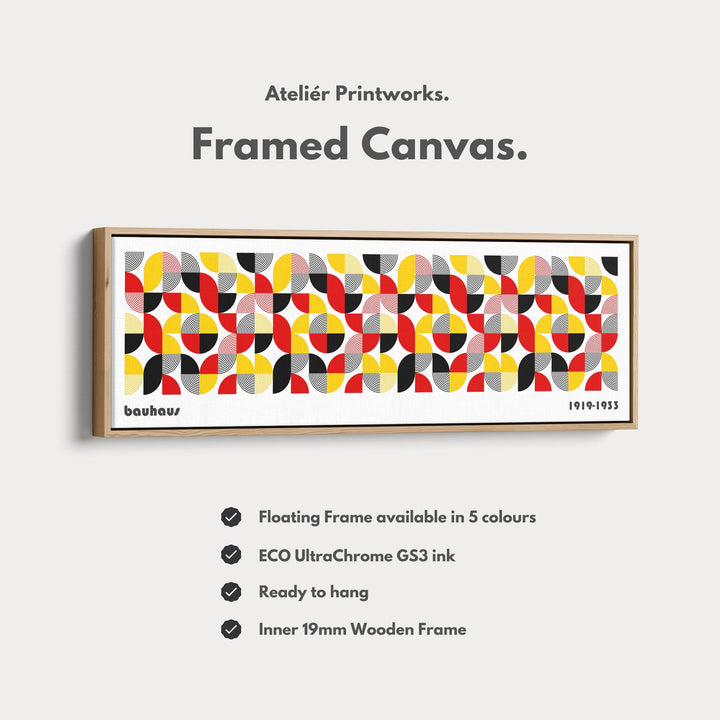 Above Bed Wall Art Framed Bauhaus Canvas - Atelier Printworks