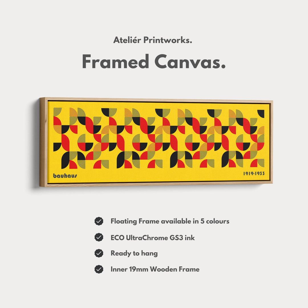 Above Bed Wall Decor Large Framed Bauhaus Canvas - Atelier Printworks