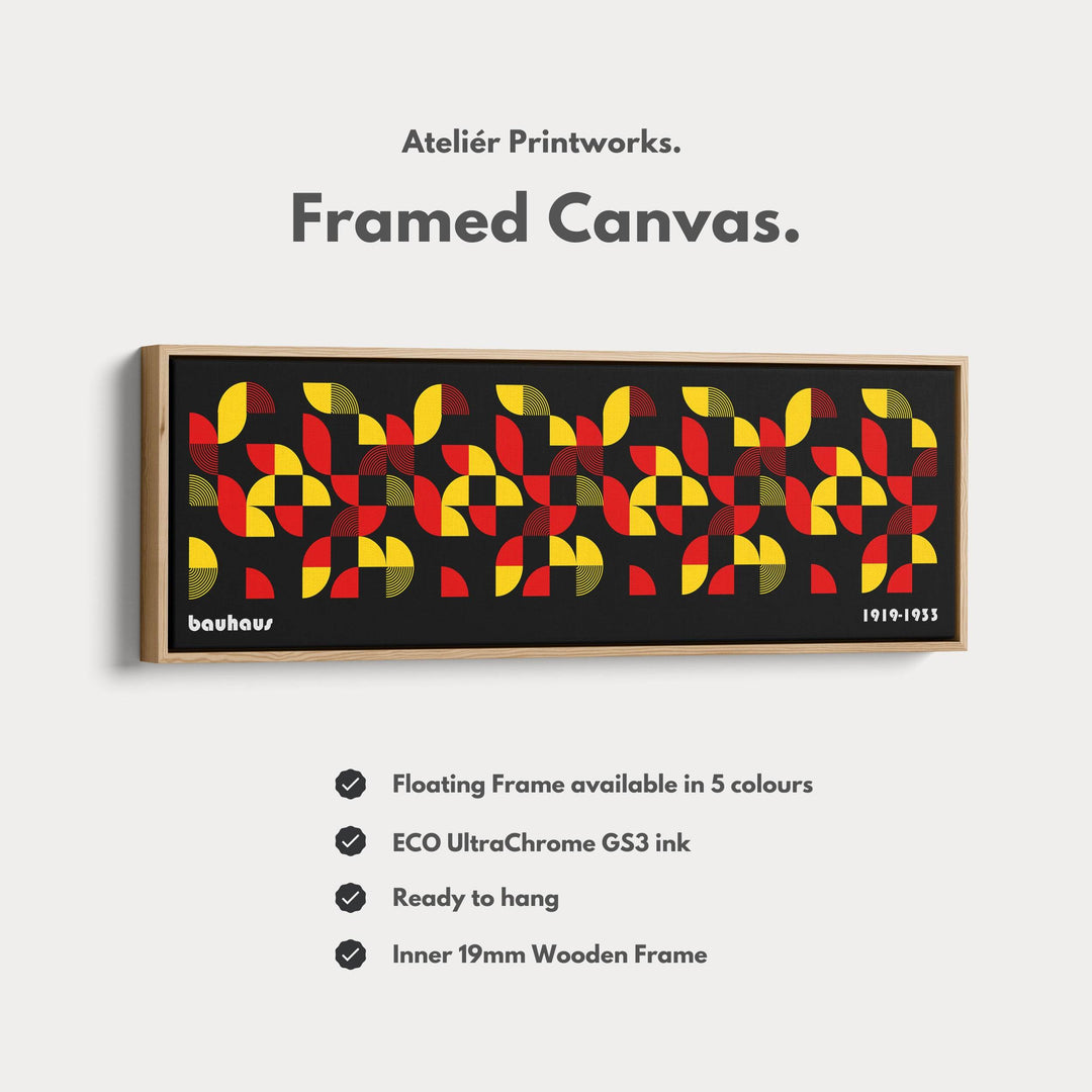 Narrow Above Bed Wall Decor Large Framed Bauhaus Modern - Atelier Printworks