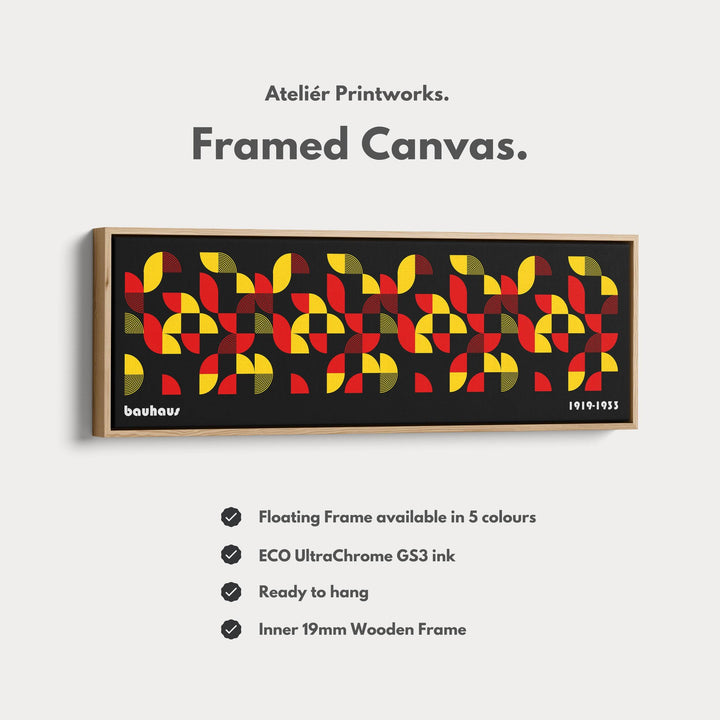 Narrow Above Bed Wall Decor Large Framed Bauhaus Modern - Atelier Printworks