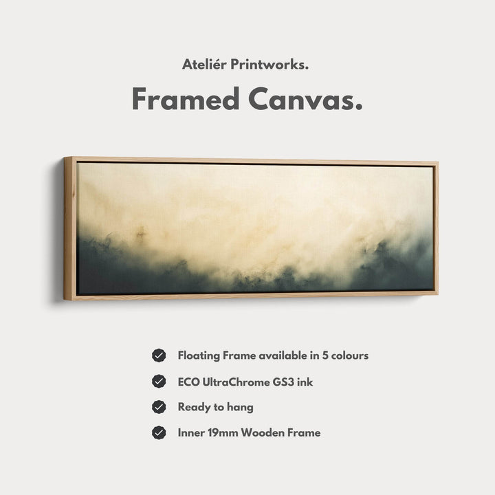 Abstract Beige Long Narrow Wall Art Horizontal Wall Decor - Atelier Printworks