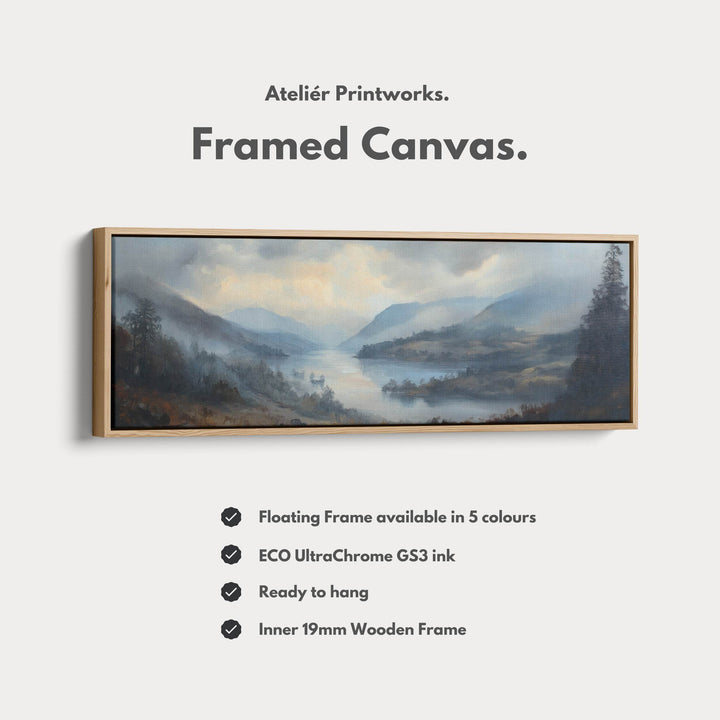 Vintage Mountain Wall Art Large Framed Picture - Atelier Printworks