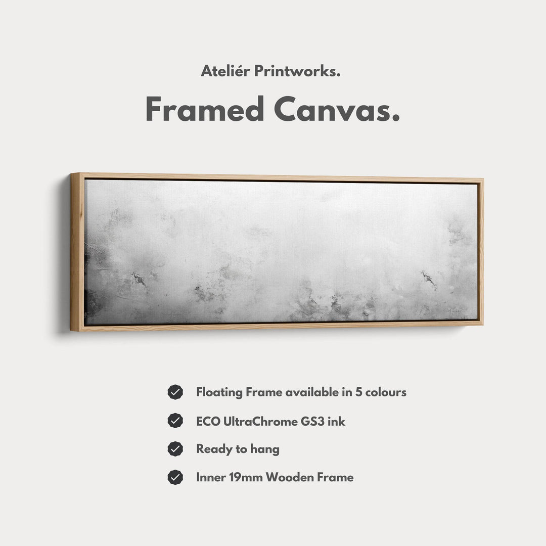 Black & White Framed Canvas Long Narrow Horizontal Wall Art - Atelier Printworks