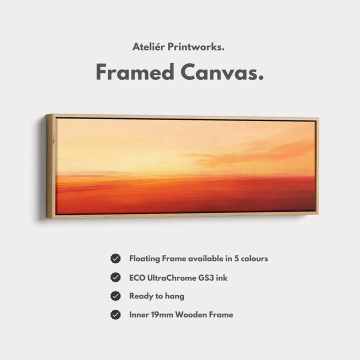 Large Canvas Decor Horizontal Long Wall Art Minimalist Abstract Orange - Atelier Printworks