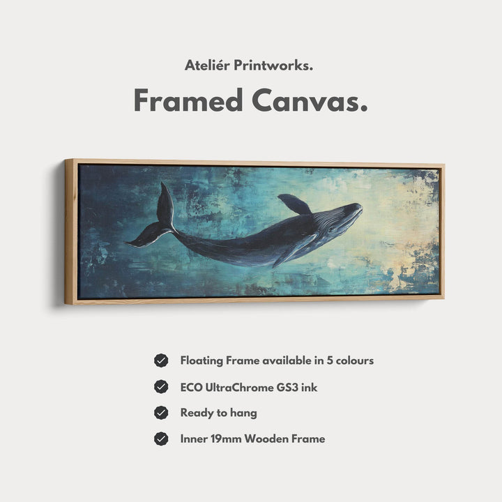 Abstract Whale Long Horizontal Wall Art, Panoramic Wall Art Wide Wall Art - Atelier Printworks